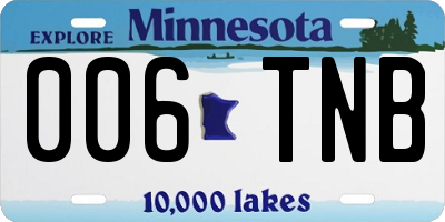 MN license plate 006TNB