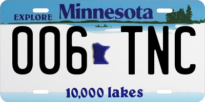 MN license plate 006TNC
