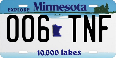 MN license plate 006TNF