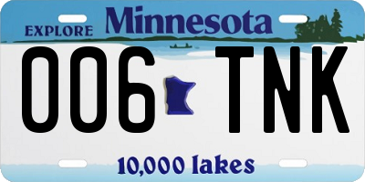 MN license plate 006TNK