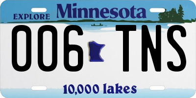 MN license plate 006TNS