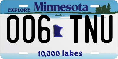 MN license plate 006TNU