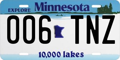 MN license plate 006TNZ