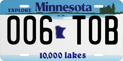 MN license plate 006TOB