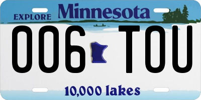 MN license plate 006TOU