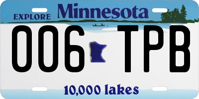 MN license plate 006TPB