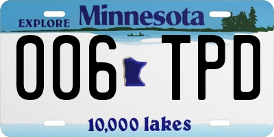 MN license plate 006TPD