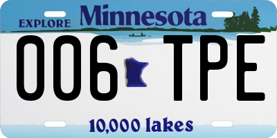 MN license plate 006TPE