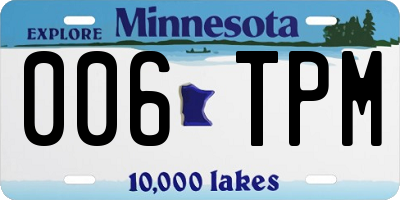 MN license plate 006TPM