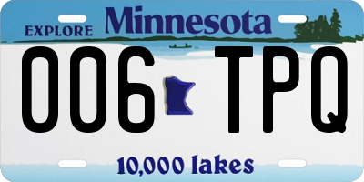 MN license plate 006TPQ