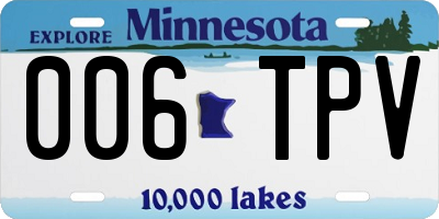 MN license plate 006TPV