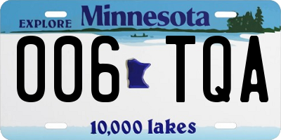 MN license plate 006TQA
