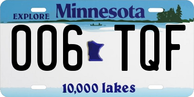 MN license plate 006TQF