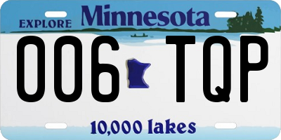 MN license plate 006TQP