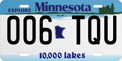 MN license plate 006TQU