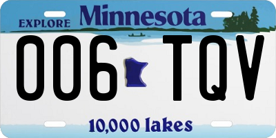 MN license plate 006TQV