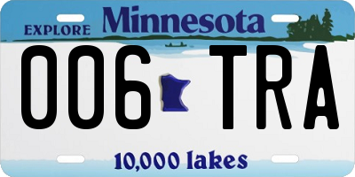 MN license plate 006TRA