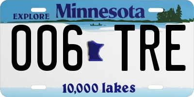 MN license plate 006TRE