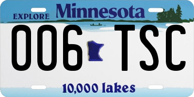 MN license plate 006TSC