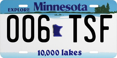 MN license plate 006TSF