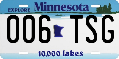 MN license plate 006TSG