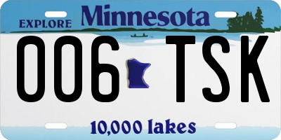 MN license plate 006TSK