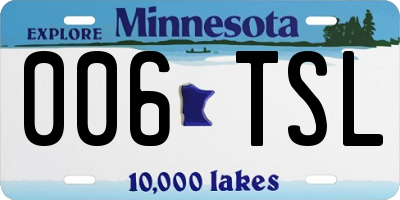 MN license plate 006TSL
