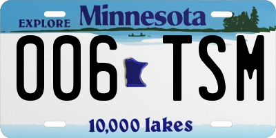 MN license plate 006TSM