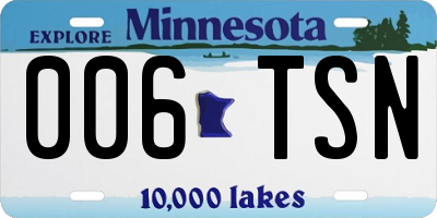 MN license plate 006TSN