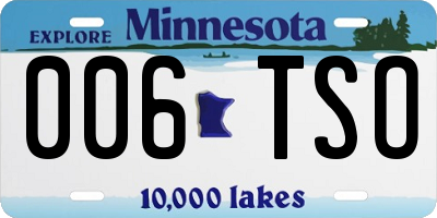 MN license plate 006TSO
