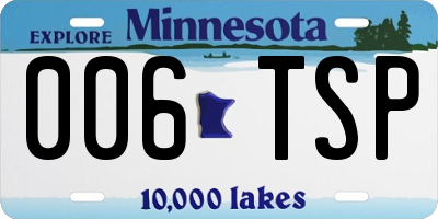 MN license plate 006TSP