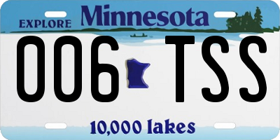MN license plate 006TSS