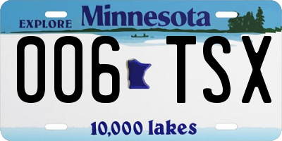 MN license plate 006TSX