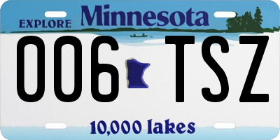 MN license plate 006TSZ