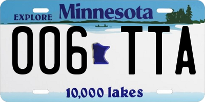 MN license plate 006TTA