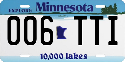 MN license plate 006TTI
