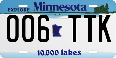 MN license plate 006TTK