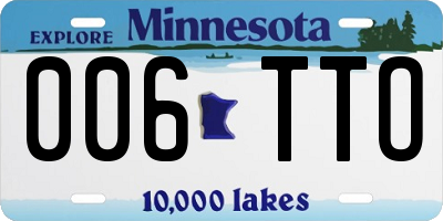 MN license plate 006TTO