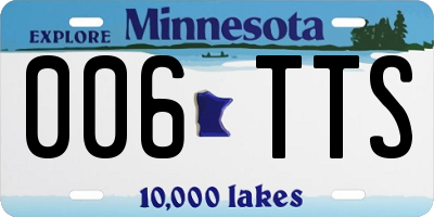 MN license plate 006TTS