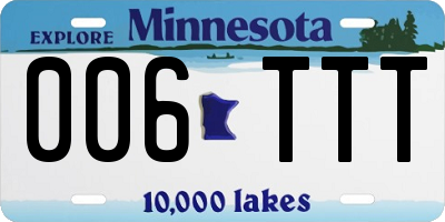 MN license plate 006TTT