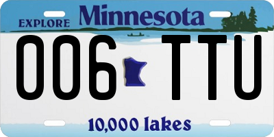 MN license plate 006TTU
