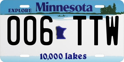 MN license plate 006TTW