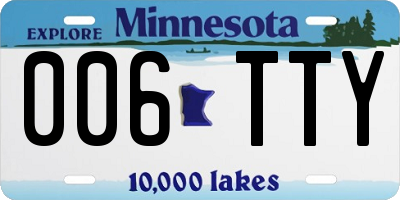 MN license plate 006TTY