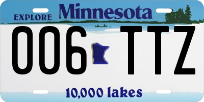 MN license plate 006TTZ