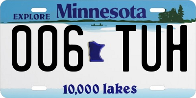 MN license plate 006TUH
