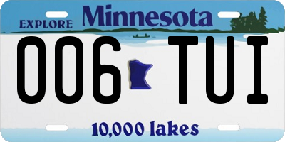 MN license plate 006TUI