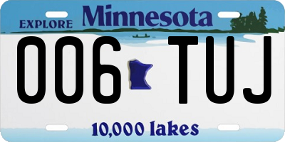 MN license plate 006TUJ