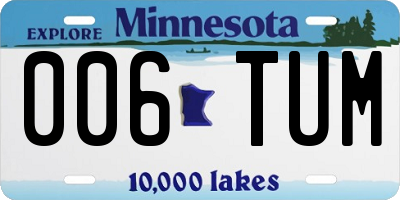 MN license plate 006TUM