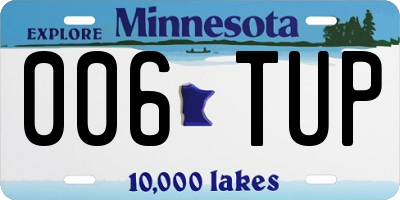 MN license plate 006TUP