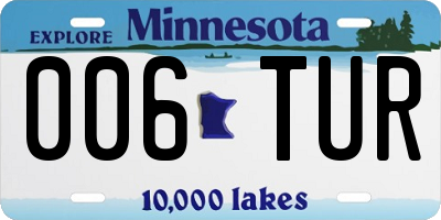 MN license plate 006TUR